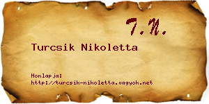 Turcsik Nikoletta névjegykártya